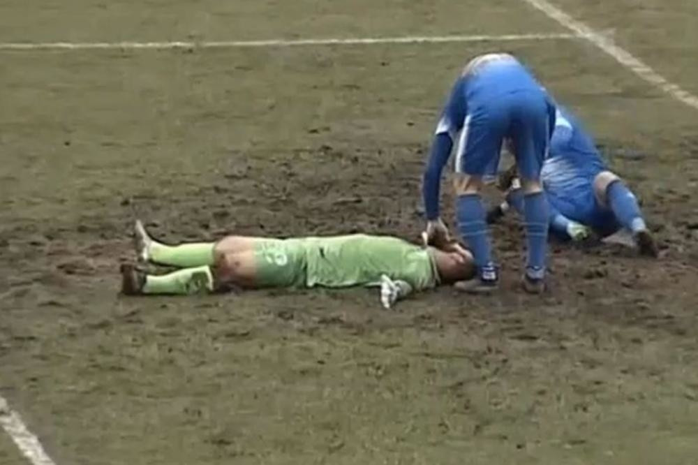 Samo da preživi! Horor u Bosni, posle UDARCA U GLAVU, nesrećni golman ostao NEPOMIČNO DA LEŽI! (VIDEO)