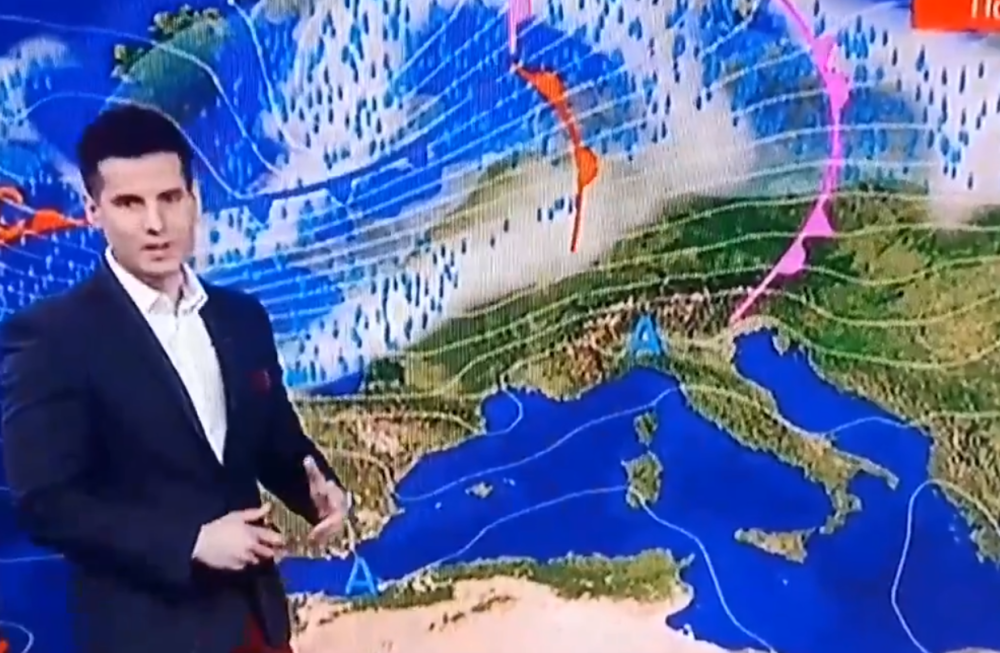 Voditelj vremenske prognoze se zbunio, krenuo da priča gluposti, cela zemlja mu se smeje!