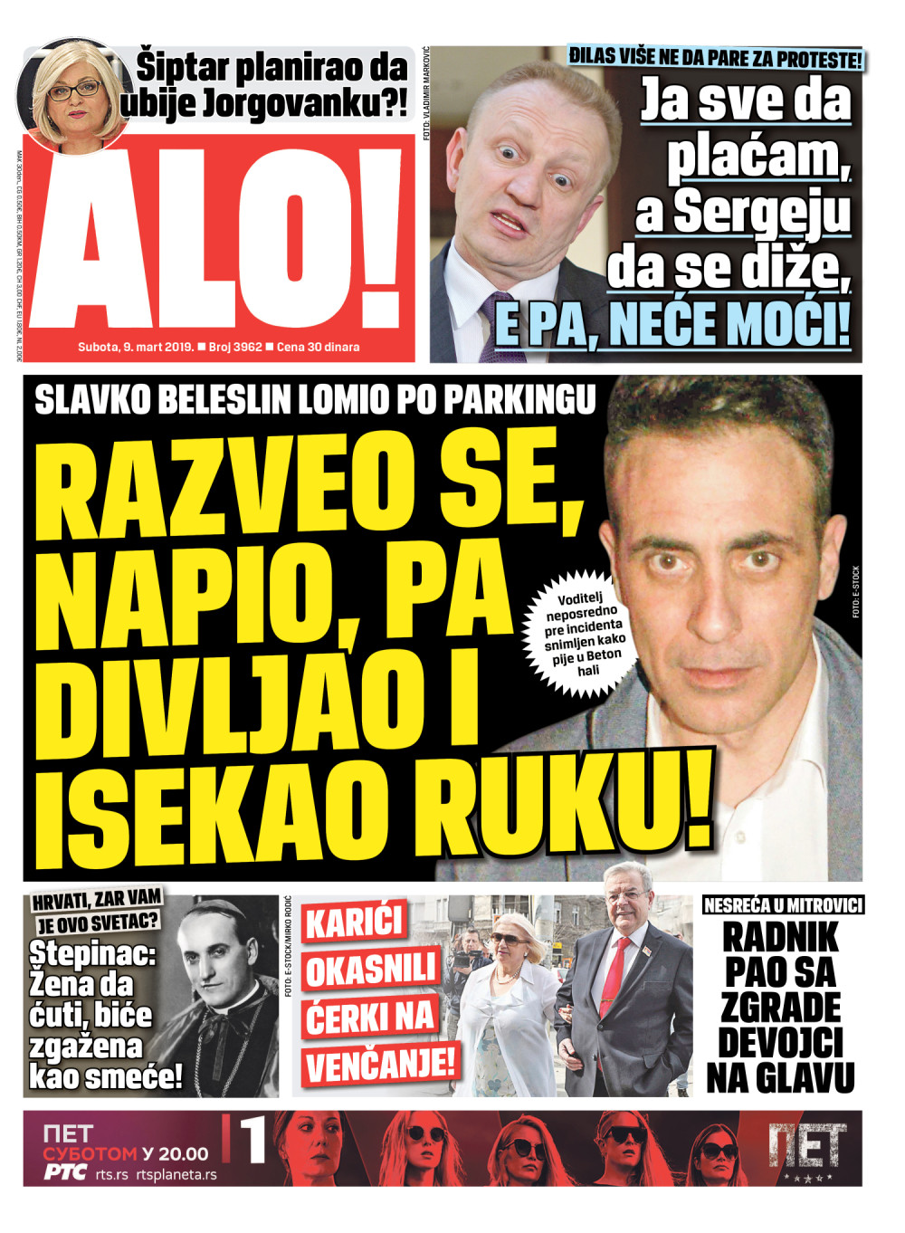 Razveo se, razbio od alkohola, pa divljao i isekao ruku! ČITAJTE U ALO!