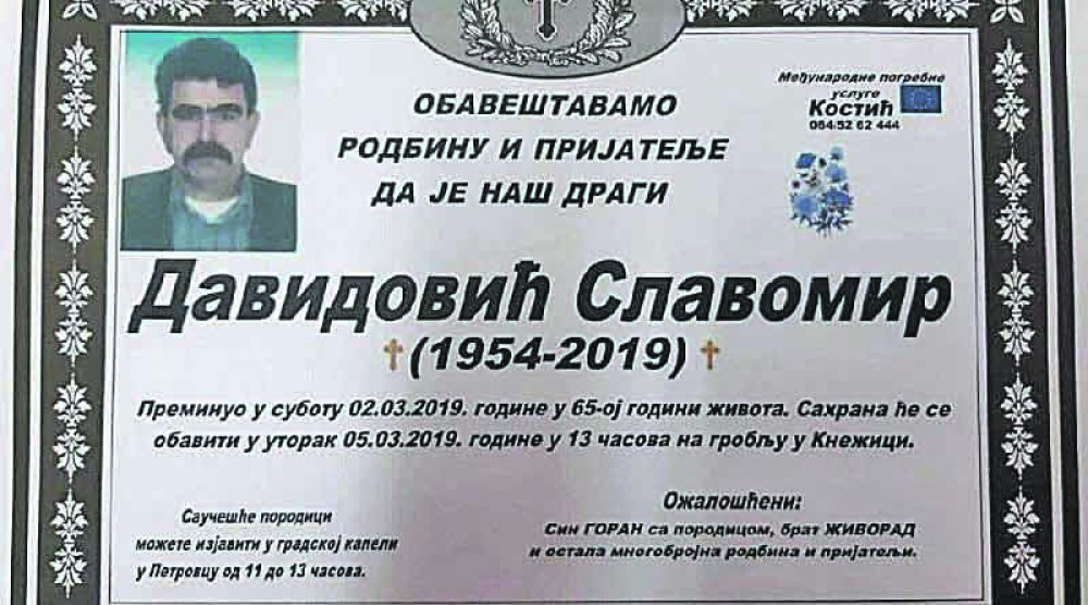 Slavomir nije podizao penziju da bi pokrio trošak oko sahrane! U svom oproštajnom pismu je otkrio SVU MUKU!