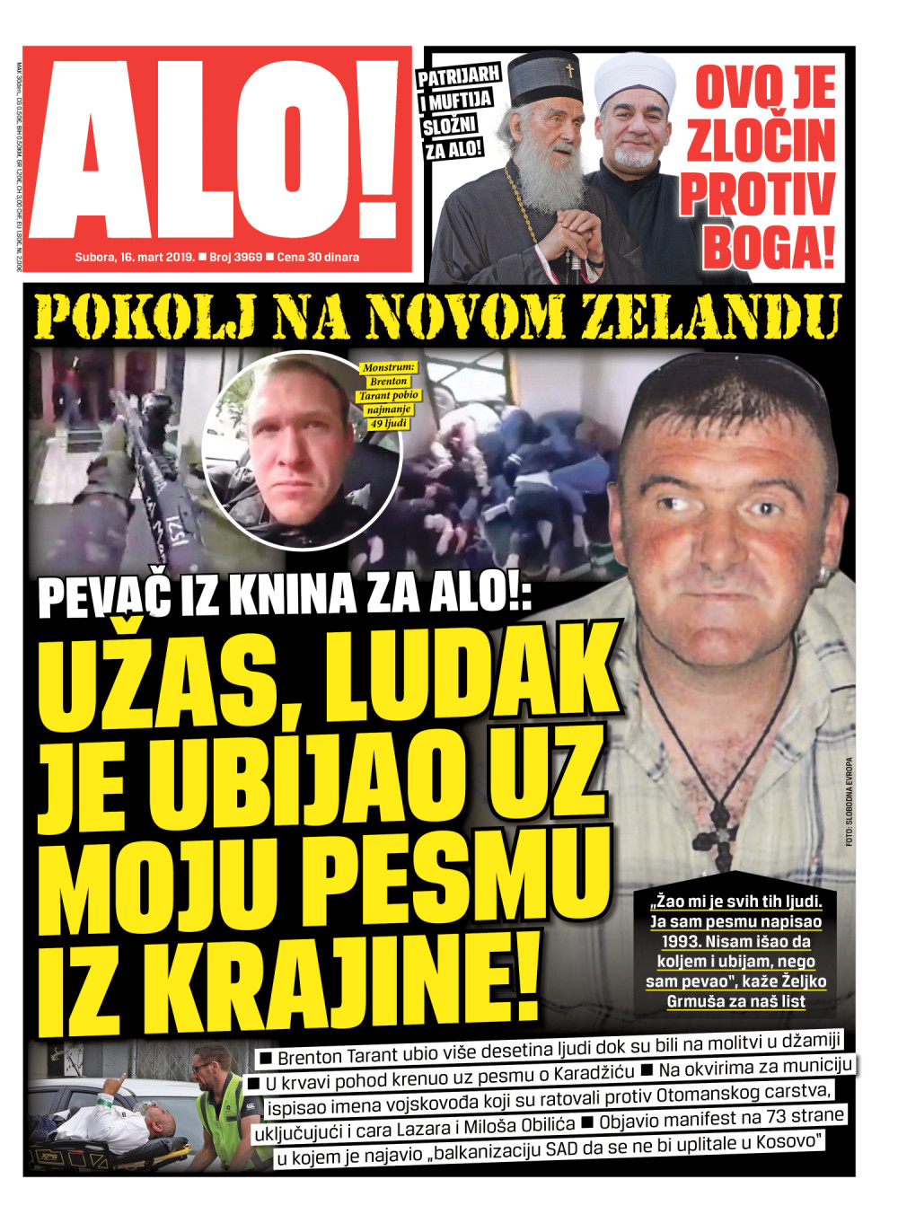 EKSKLUZIVNO~Potresna ispovest Željka iz Krajine uz čiju je pesmu Tarant počinio pokolj na Novom Zelandu! ČITAJTE U ALO!