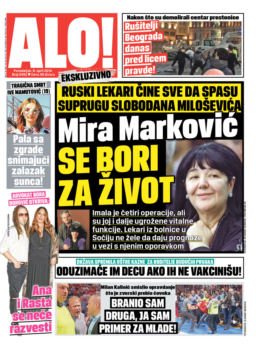 Mira Marković se bori za život! ČITAJTE U ALO!