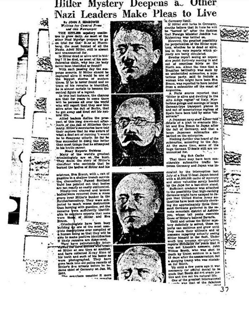 Hitler preživeo rat! Prerušen našao utočište u južnim Andima - Amerikanci imali bizaran razlog da obustave poteru! (FOTO)