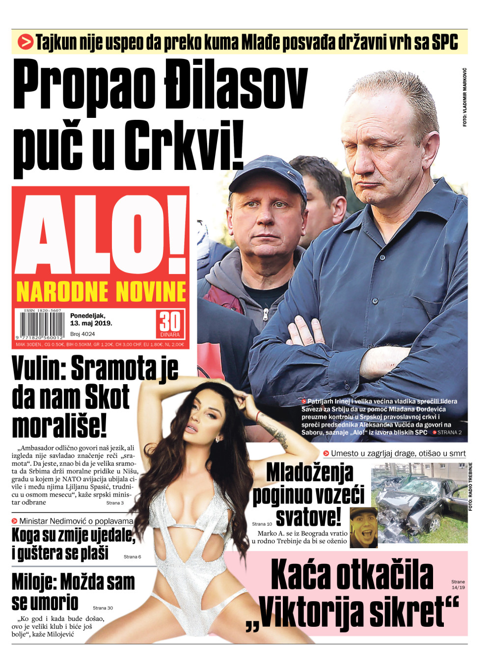 Tajkun nije uspeo da preko kuma Mlađe posvađa državni vrh sa SPC! ČITAJTE U ALO!