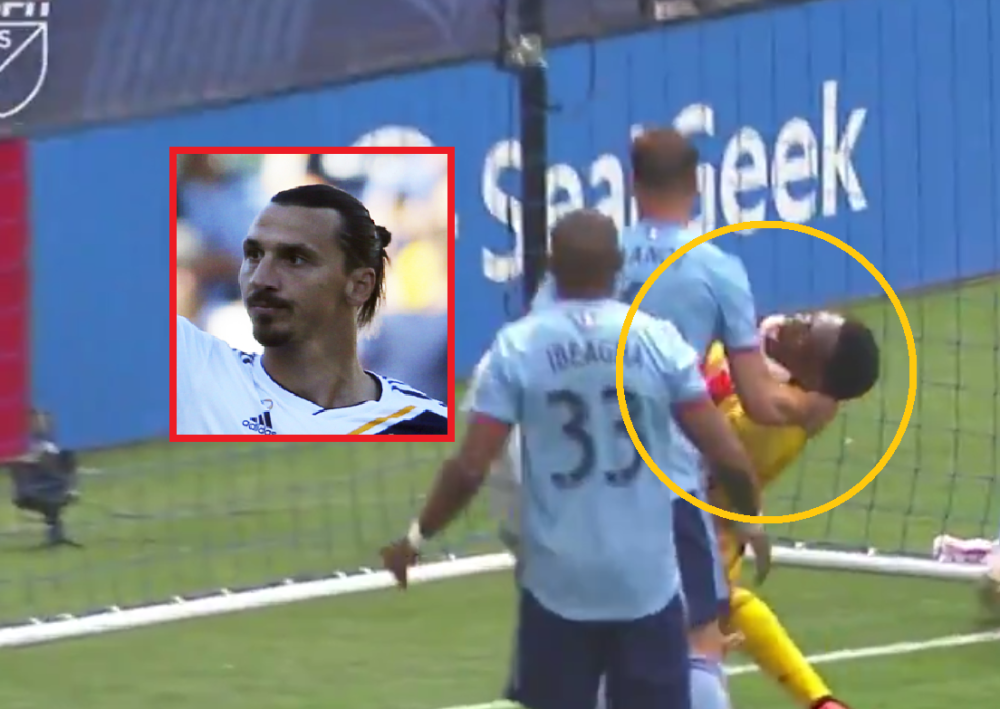 Ibrahimović ga napao, GOLIM RUKAMA DAVIO i bacio na travu! Skandal u Americi (VIDEO)