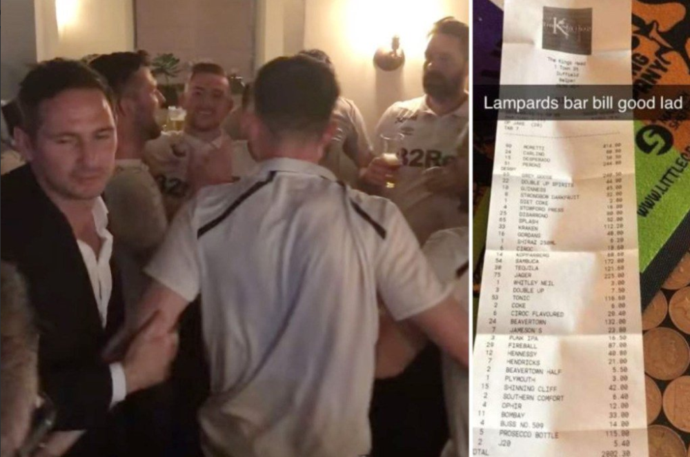 Platio 209 piva, 75 jegera, 65 vodki...Pogledajte račun legendarnog Lamparda! (FOTO)