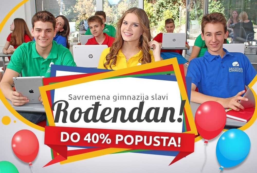 Velika rođendanska akcija Savremene gimnazije: 40% popusta za prijave do petka