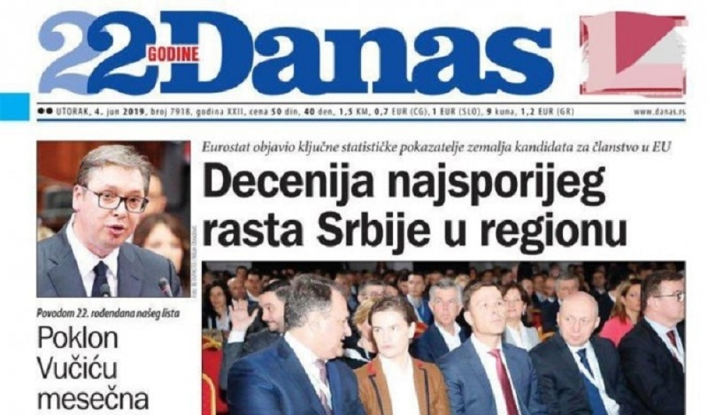 List "Danas" uništio Srbiju! Prikazao nas je kao najgoru zemlju u regionu! Sve vreme namerno kriju koliko su je Đilas i ekipa unazađivali!