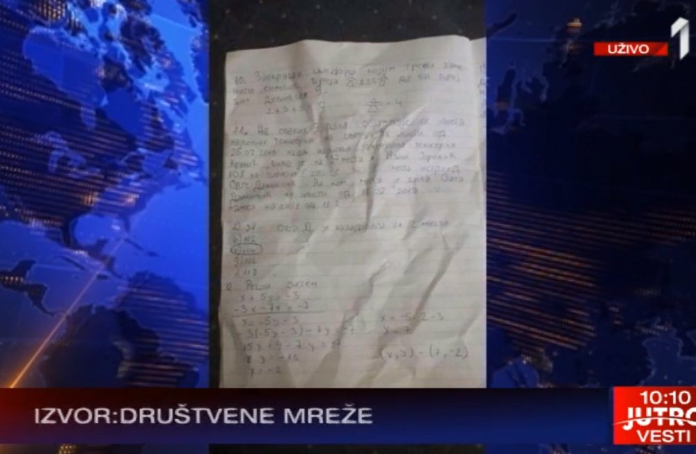 Rukom pisana rešenja kruže društvenim mrežama! Policija traži krivica, a prosveta na nogama