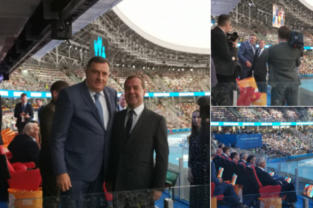 Dodik sedeo sa Medvedevim u svečanoj loži, a onda USTAO I IZAŠAO - na stadionu muk!