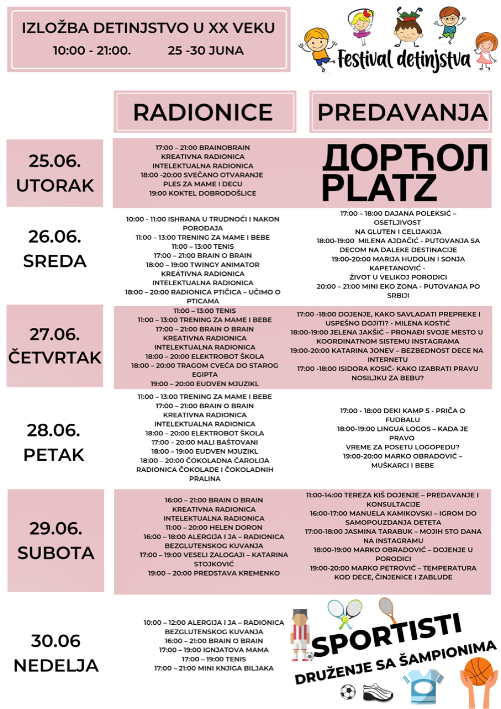 Sutra počinje Festival detinjstva u Dorćol Platzu
