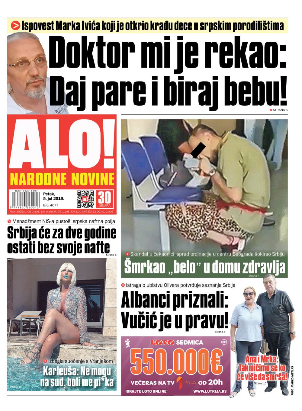 Doktor mi je rekao: Daj pare i biraj bebu! ČITAJTE U "ALO"