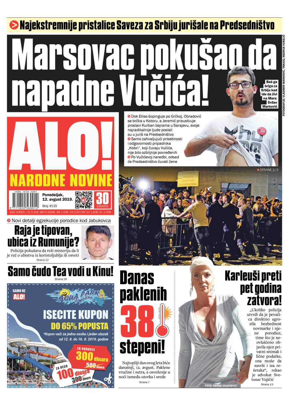 Marsovac pokušao da napadne Vučića!