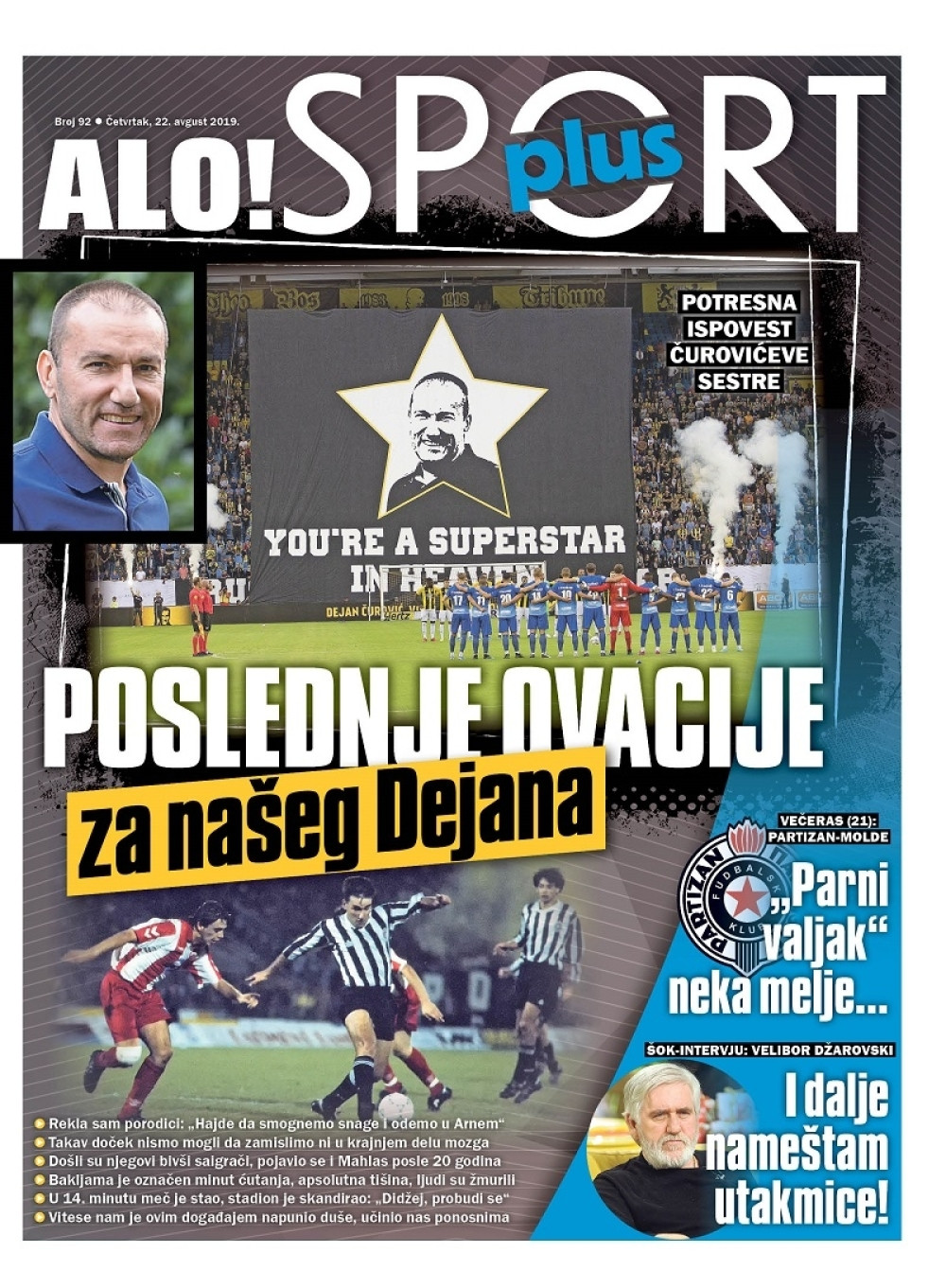 "SPORT PLUS" DONOSI: Potresna ispovest Čurovićeve sestre, ŠOKANTNO OTKRIĆE "kralja nameštaljki" DŽAROVSKOG, srpsko osvajanje Kine i PARTIZANOVA BITKA za Evropu