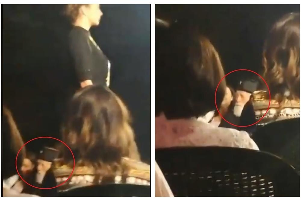 U mantiji upao na modnu reviju, pa manekenkama gledao ispod suknji! (VIDEO)