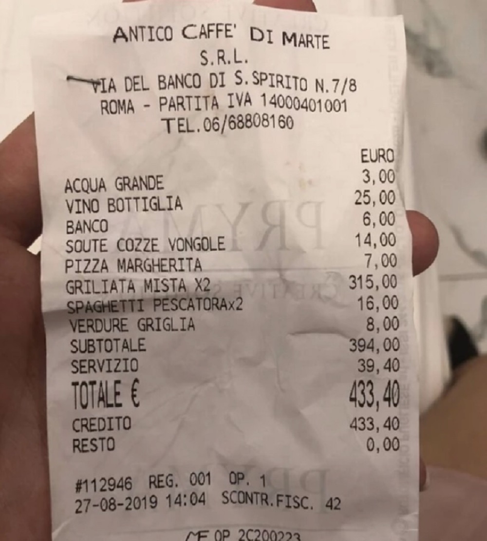 Turisti platili ribu 315 evra, ceo račun 433! Za nevericu je za šta su im sve tražili novac (FOTO)