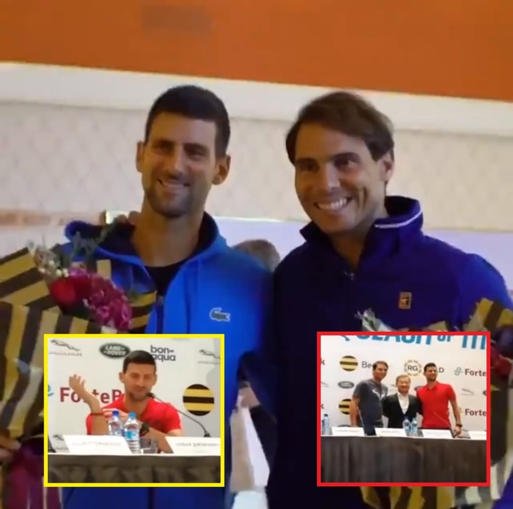 Đoković se na RUSKOM obratio navijačima i novinarima, a Nadal je bezuspešno pokušao da mu ukrade šou! (FOTO/VIDEO)