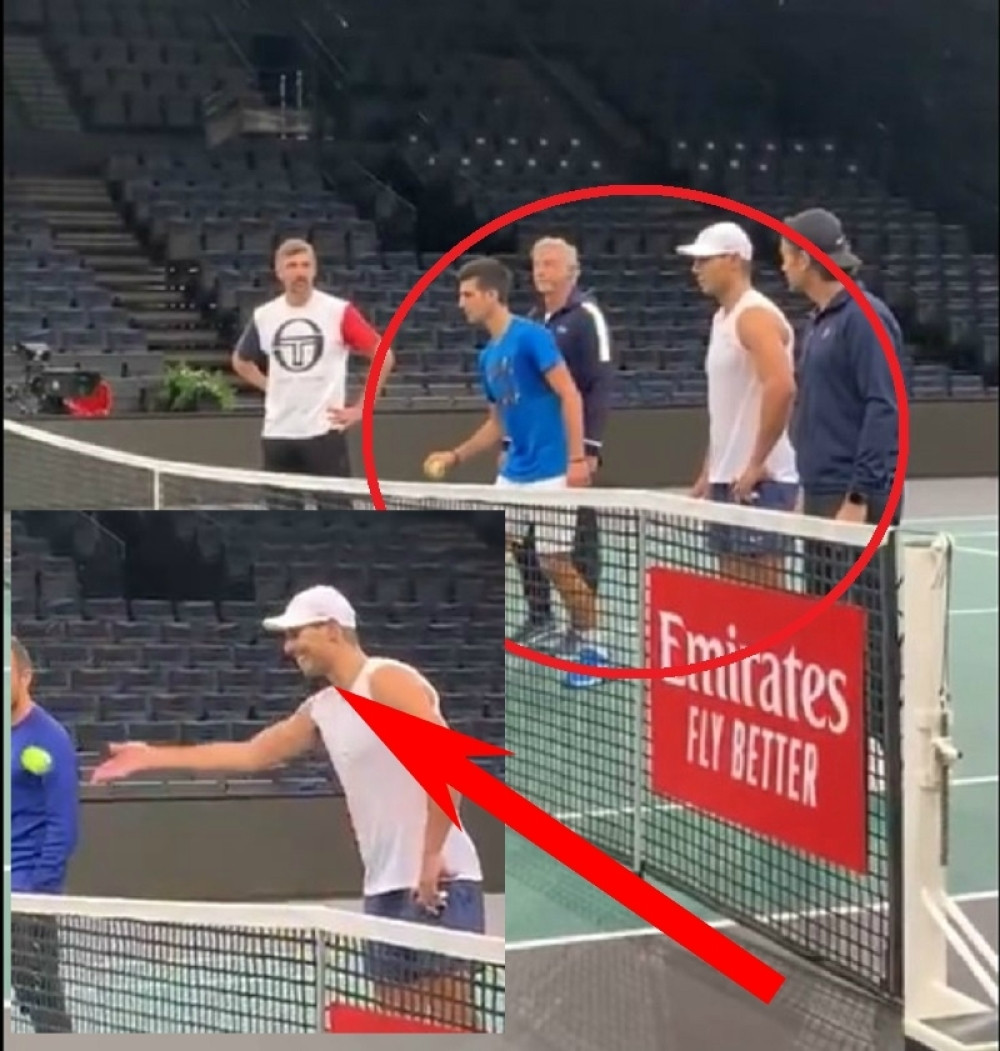 Završili sa treningom, pa Novak pokazao Rafi novu igru, Špancu na licu ogroman kez! Nole ga opet pobedio! (VIDEO)