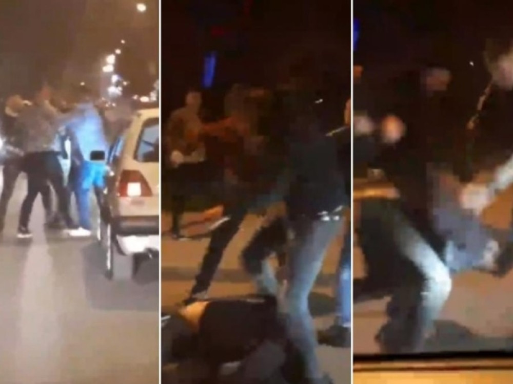 Masovne batine nasred ulice! Ne zna se ko koga bije! Slučajan prolaznik snimio ove krvničke udarce! (VIDEO)