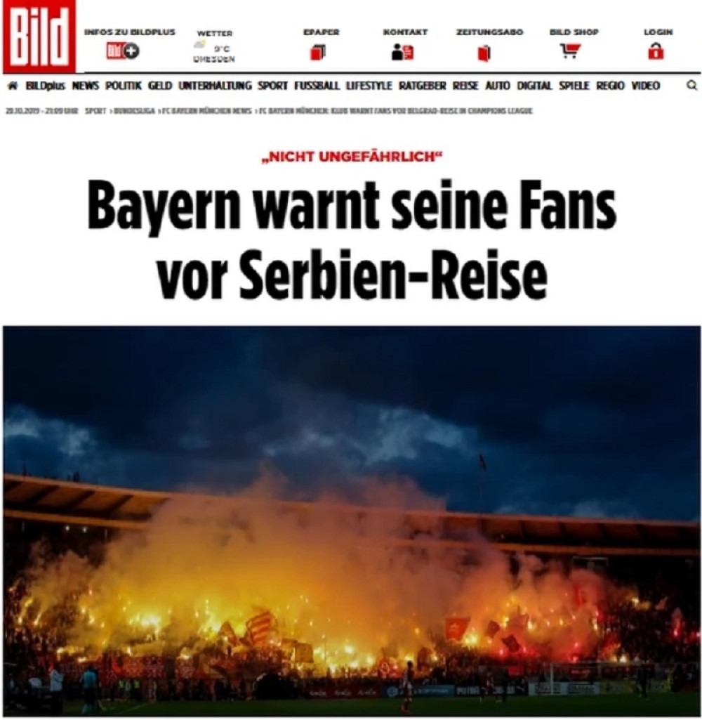 Panika u Bajernu! U strahu zbog Zvezdinih navijača, zovu na MAKSIMALNI OPREZ!