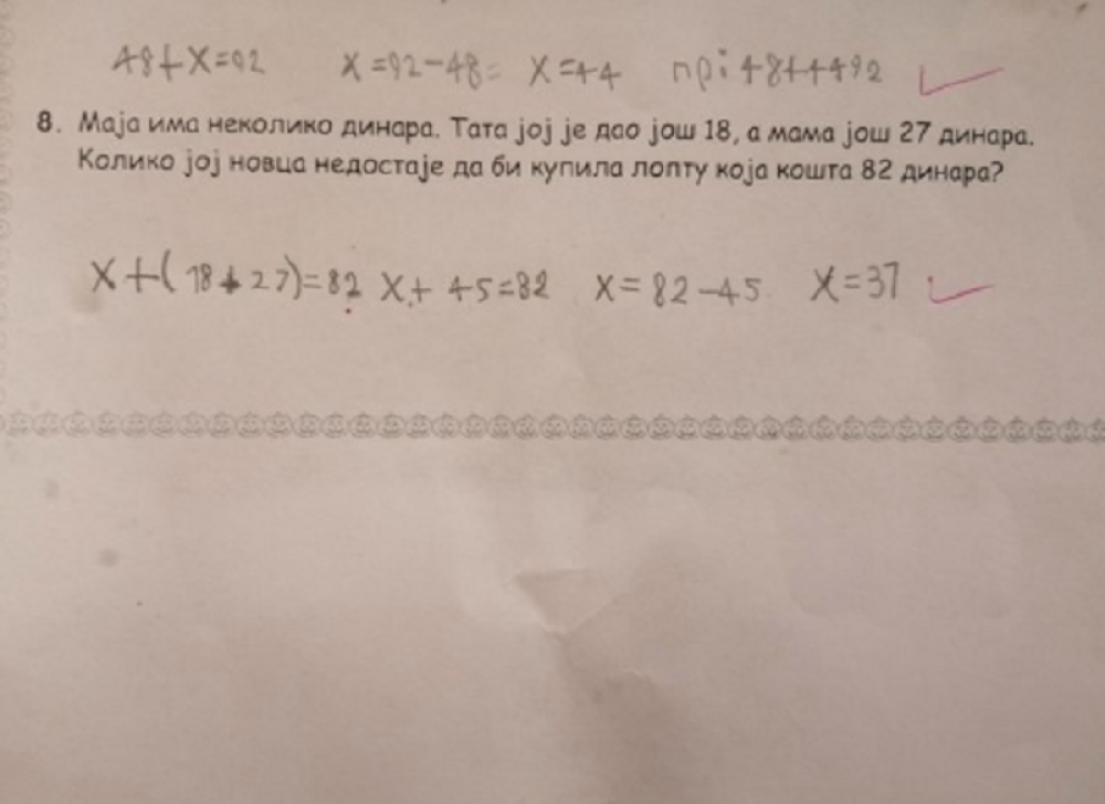 Haos na društvenim mrežama zbog zadatka iz matematike za drugi razred! Jedna stvar nikome nije jasna! (FOTO)
