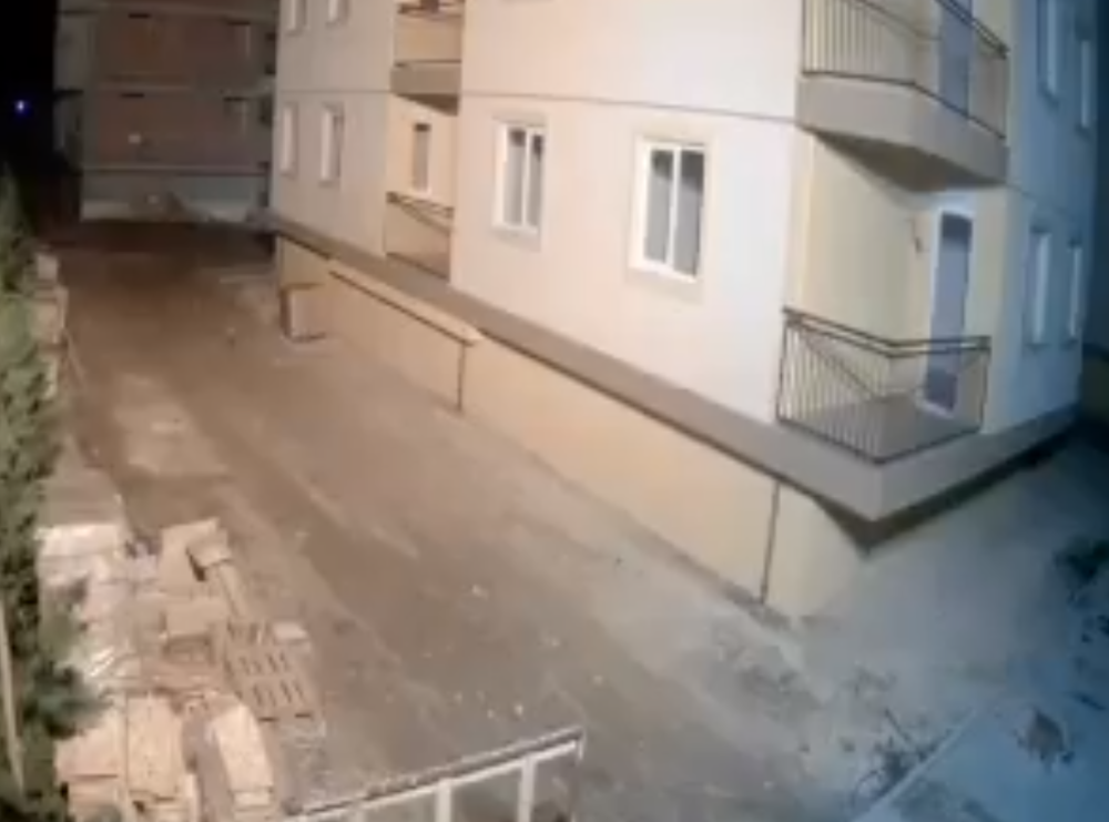 Ležao je mirno ispod zgrade, a onda je naglo ustao i otrčao! U sledećoj sekundi zgrada je počela da se trese! (VIDEO)