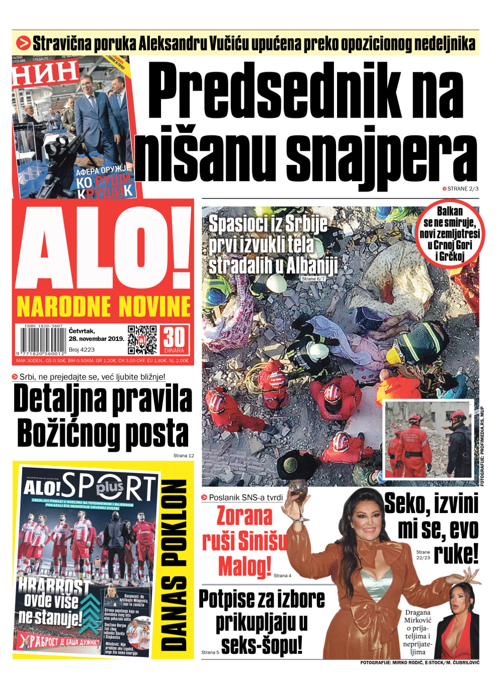 Stravična poruka Aleksandru Vučiću upućena preko opozicionog nedeljnika! ČITAJTE U "ALO!"