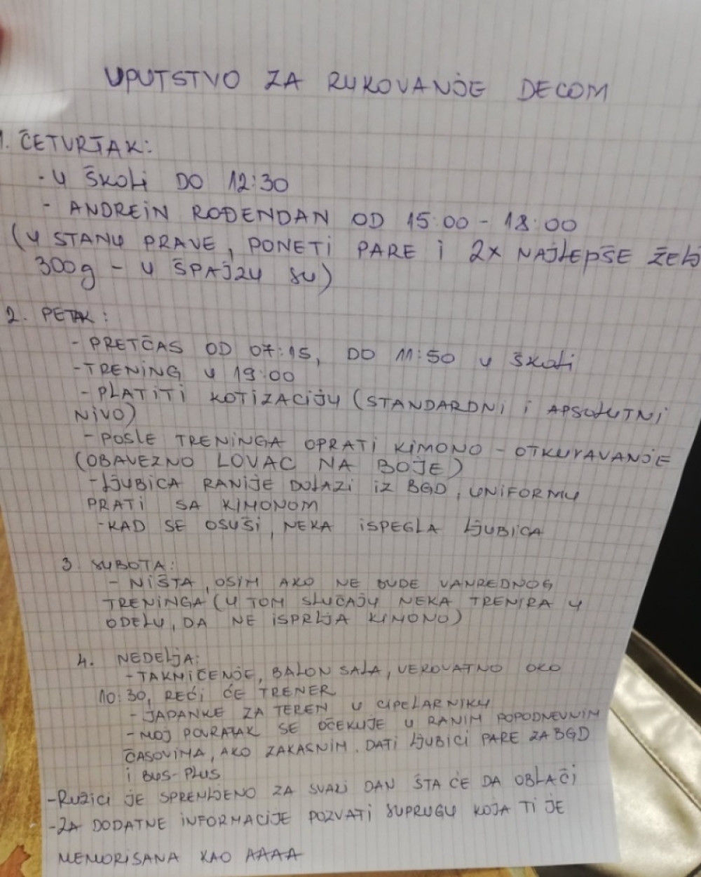 Mama iz Srbije krenula na put i ostavila suprugu "uputstvo za rukovanje decom" ! Ove reči nasmejale su ceo region! (FOTO)