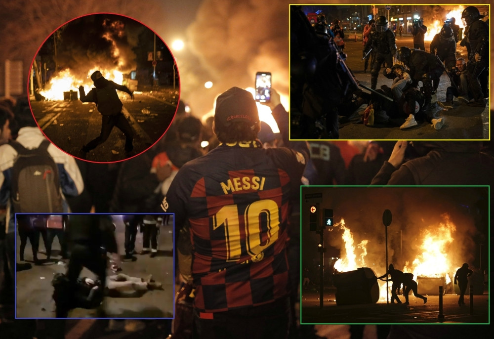 Krvave ulice Barselone, policija brutalno odgovorila demonstrantima! Prestonica Katalonije u plamenu! (FOTO/VIDEO)