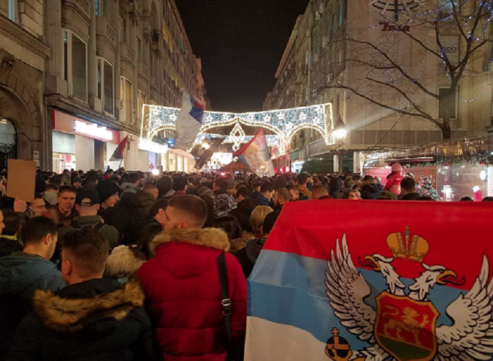 Studenti blokirali centar Beograda, ispred ambasade Crne Gore traže pravdu za sunarodnike