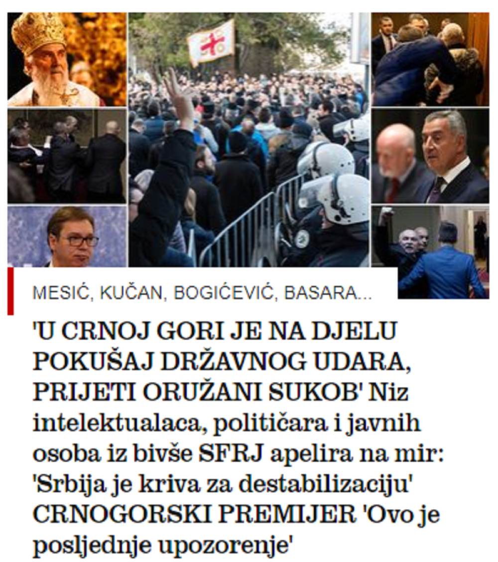 Za haos u Crnoj Gori optužili Srbiju!