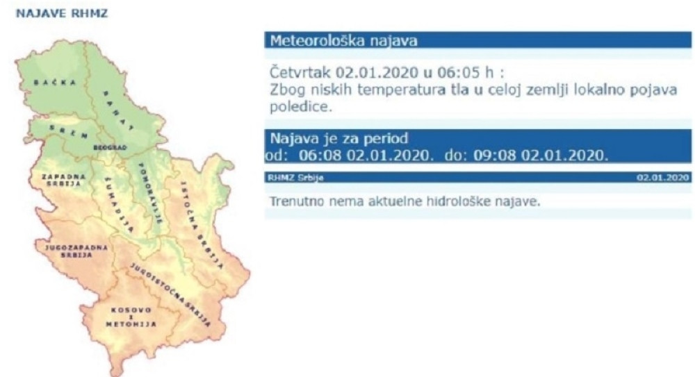 RHMZ izdao ozbiljno upozorenje! Odnosi se na gotovo sve krajeve Srbije