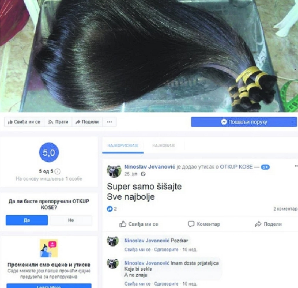 Pojavile se bolesne poruke Ninoslava Jovanovića koje je ostavljao na stranici "Otkup kose" (FOTO)