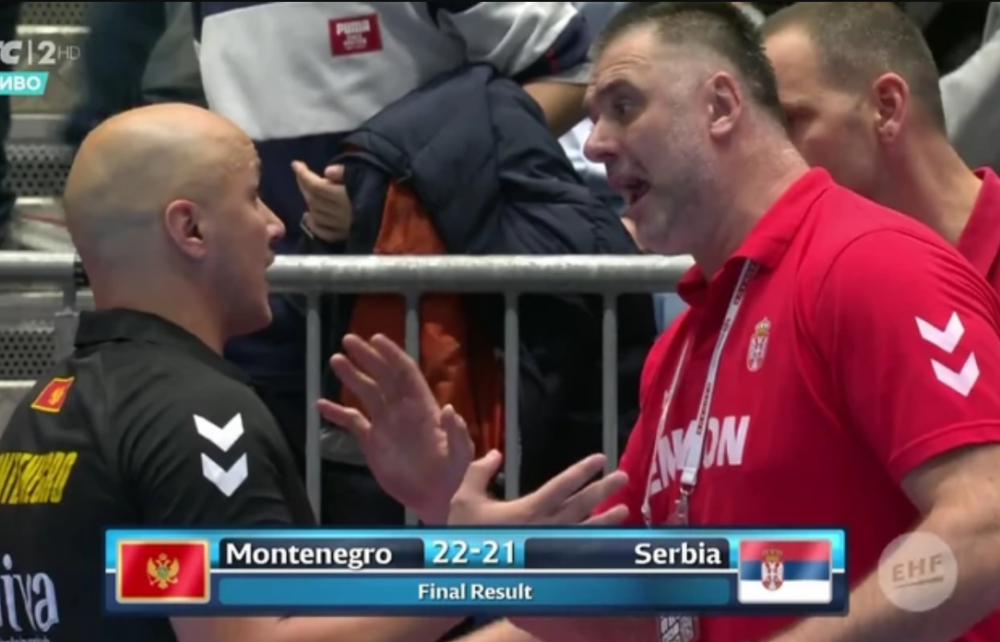 Kraj utakmice obeležila svađa srpskog i crnogorskog selektora (FOTO)