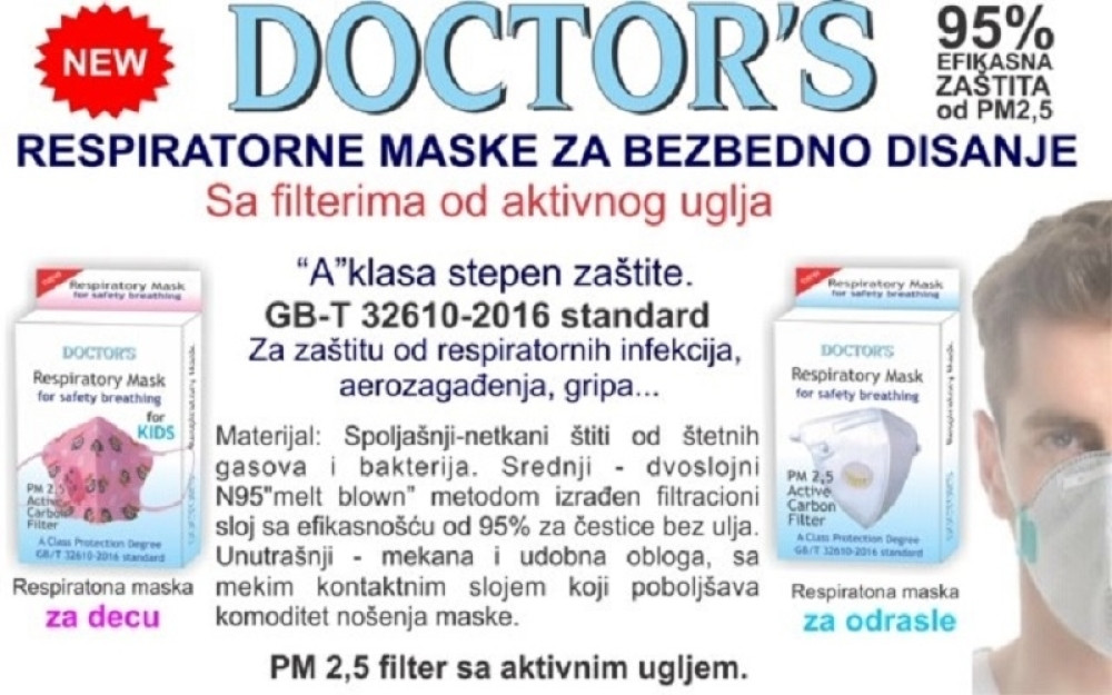 Maske za zaštitu od aerozagađenja od subote dostupne u apotekama Lilly drogerie