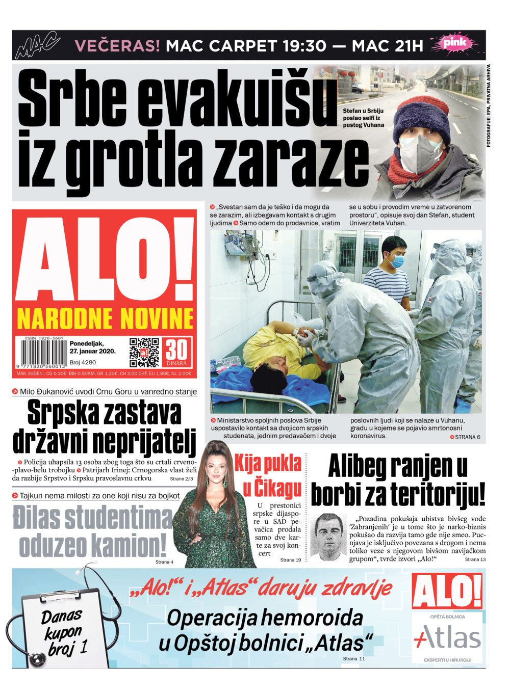 Uspostavljen kontakt sa dvojicom srpskih studenata, jednim predavačem i dvoje poslovnih ljudi koji se nalaze u Vuhanu! ČITAJTE U "ALO!"