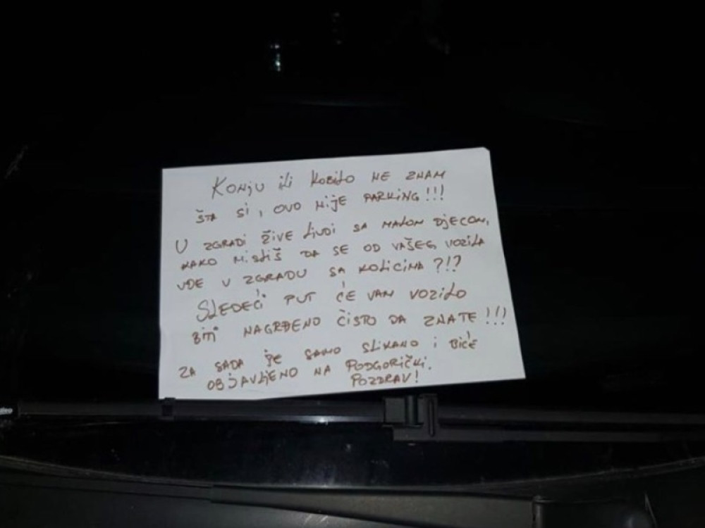 Ovako izgleda bes jednog Podgoričanina, ali i poruka nesavesnom vozaču!
