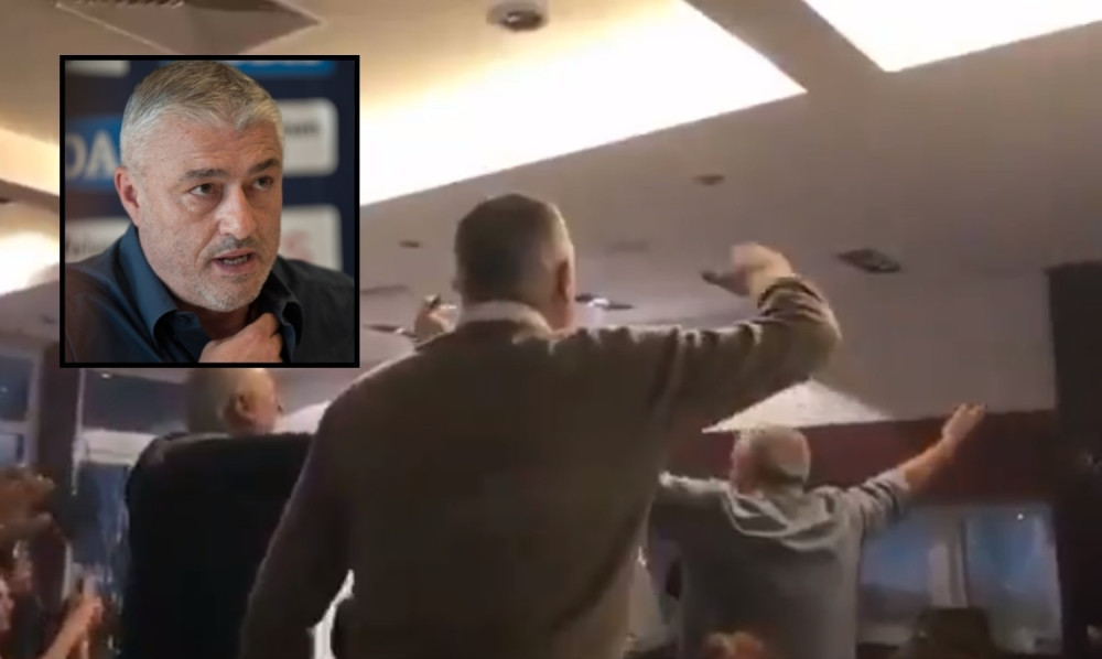 Predsednik Košarkaškog saveza Srbije kao u transu peva Partizanu (VIDEO)