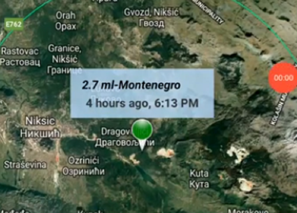 Epicentar kod Nikšića