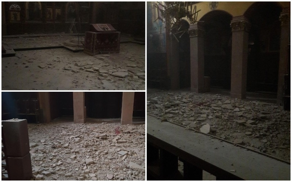 Zemljotres nije zaobišao ni Sabornu crkvu Preobraženja Gospodnjeg (GALERIJA)