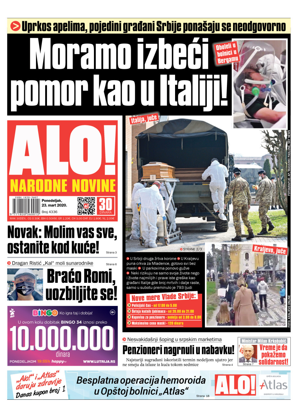 Moramo izbeći pomor kao u Italiji!