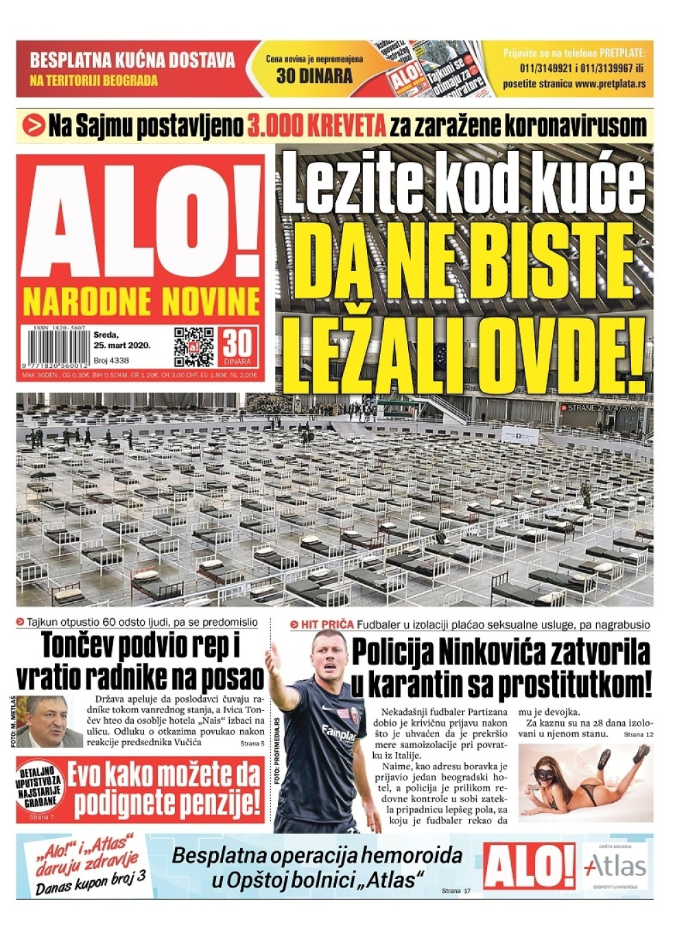 Fudbalera zatvorili u karantin sa prostitutkom