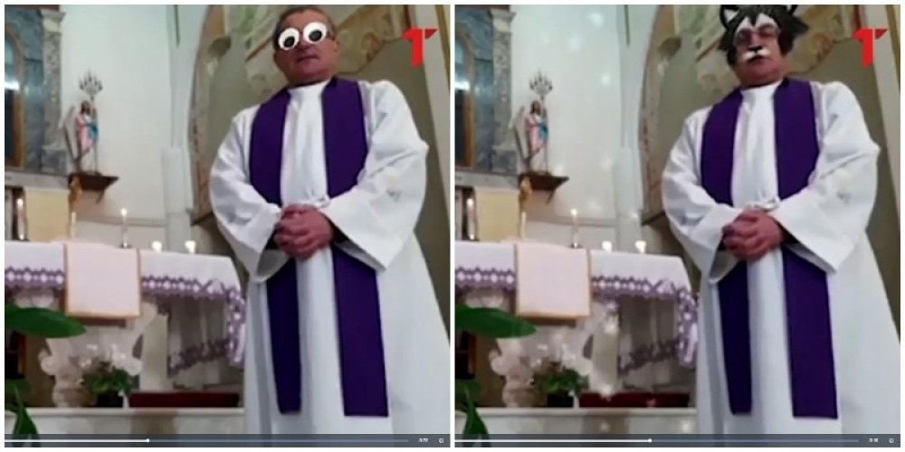 Sveštenik pokušao da strimuje misu iz karantina - ali je slučajno uradio ovo (VIDEO)