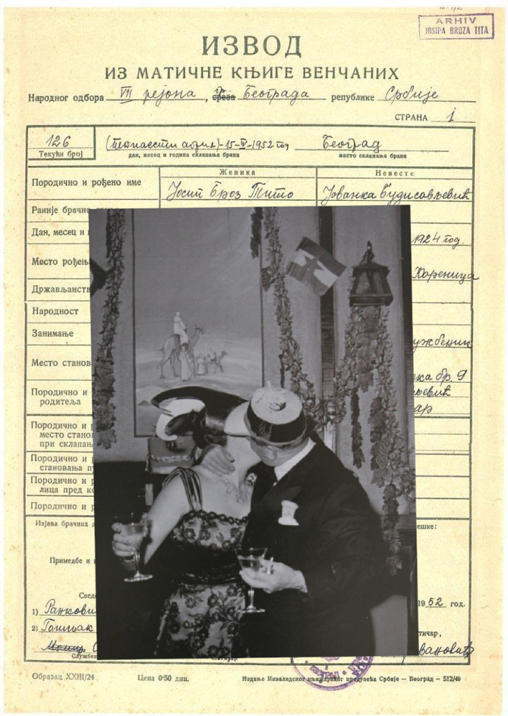 Hrvat i Srpkinja, razveden i neudata, pogledajte venčani list (FOTO)