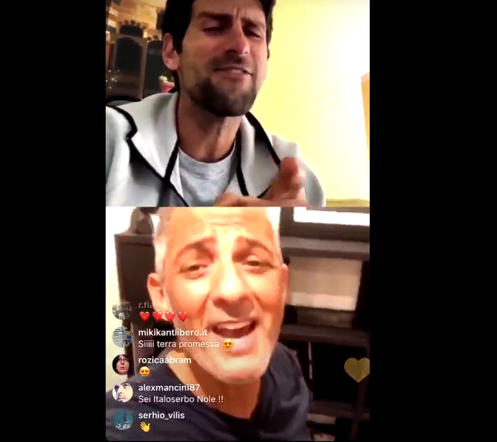 Nole stigao i da zapeva sa poznatim italijanskim komičarem (VIDEO)