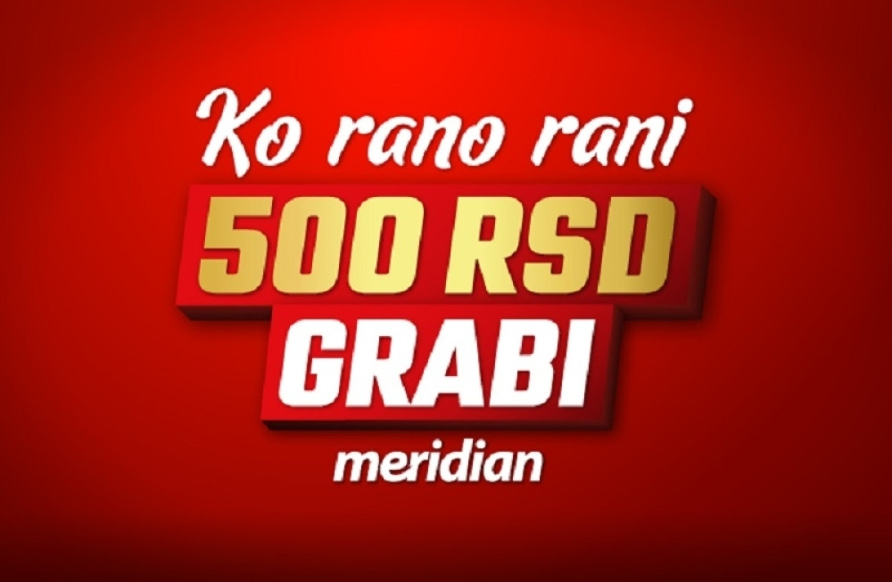 Od Meridiana bonus 500 dinara zabave bez ikakvih uslova