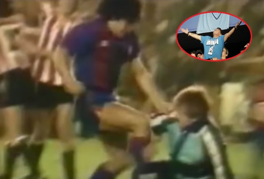 Na poslednjoj utakmici Maradone u Barseloni, nastala je takva makljaža! Čuli ste za "Božiju ruku", a da li ste videli njegov udarac kolenom? (VIDEO)