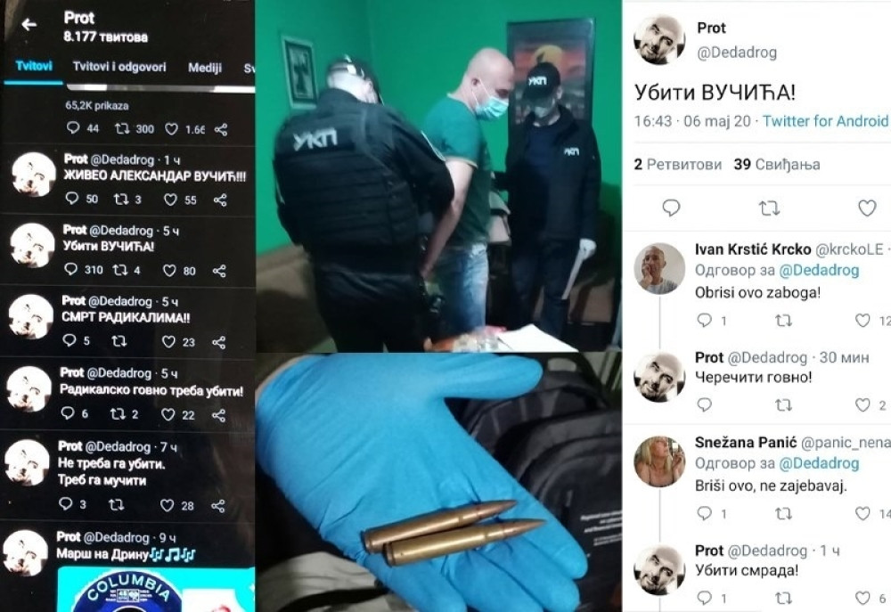 Hapšenje Dragana Miloševa zbog pretnji ubistvom predsednika Srbije (FOTO/VIDEO)