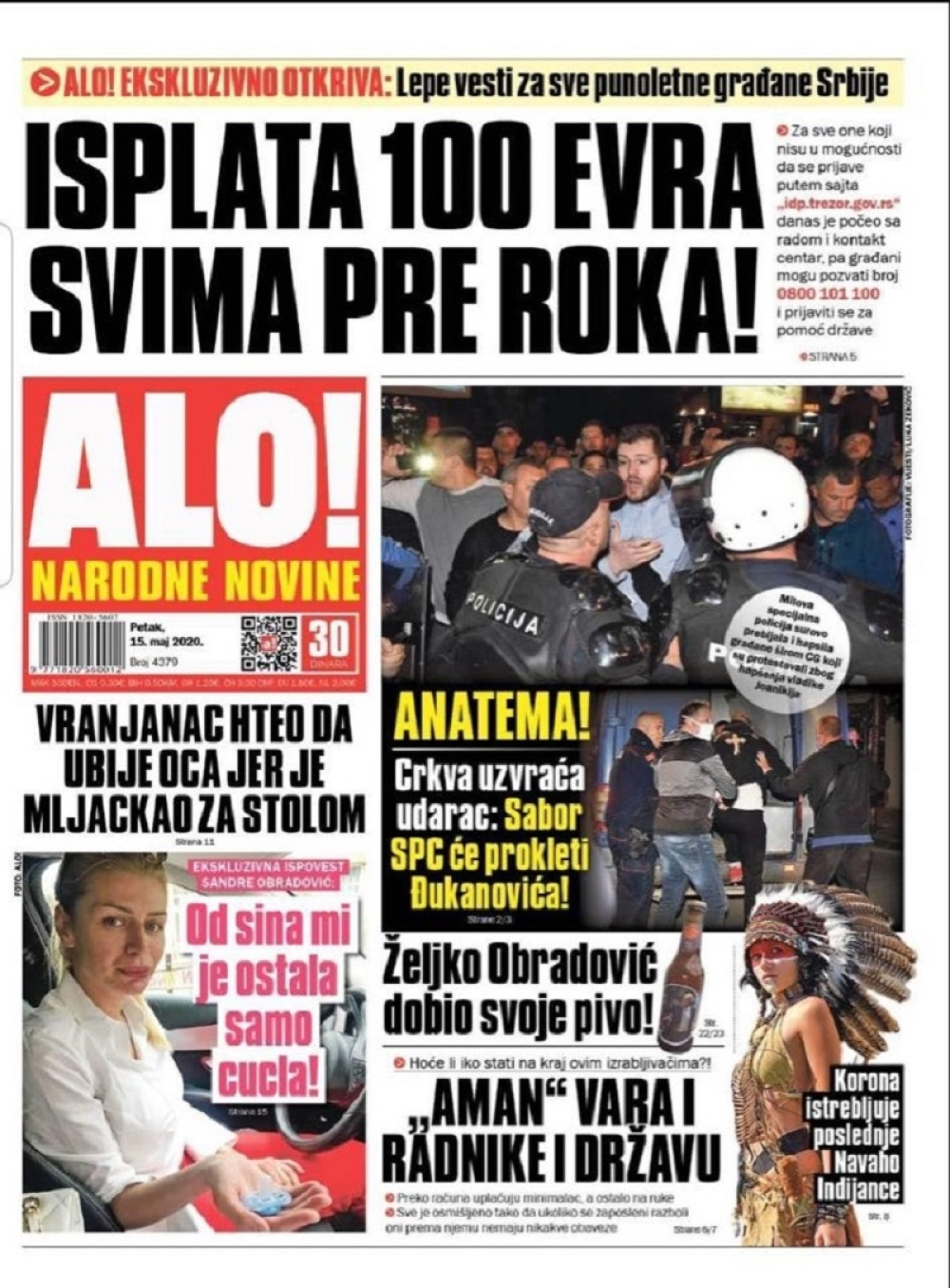 Isplata 100 evra počeće pre roka!