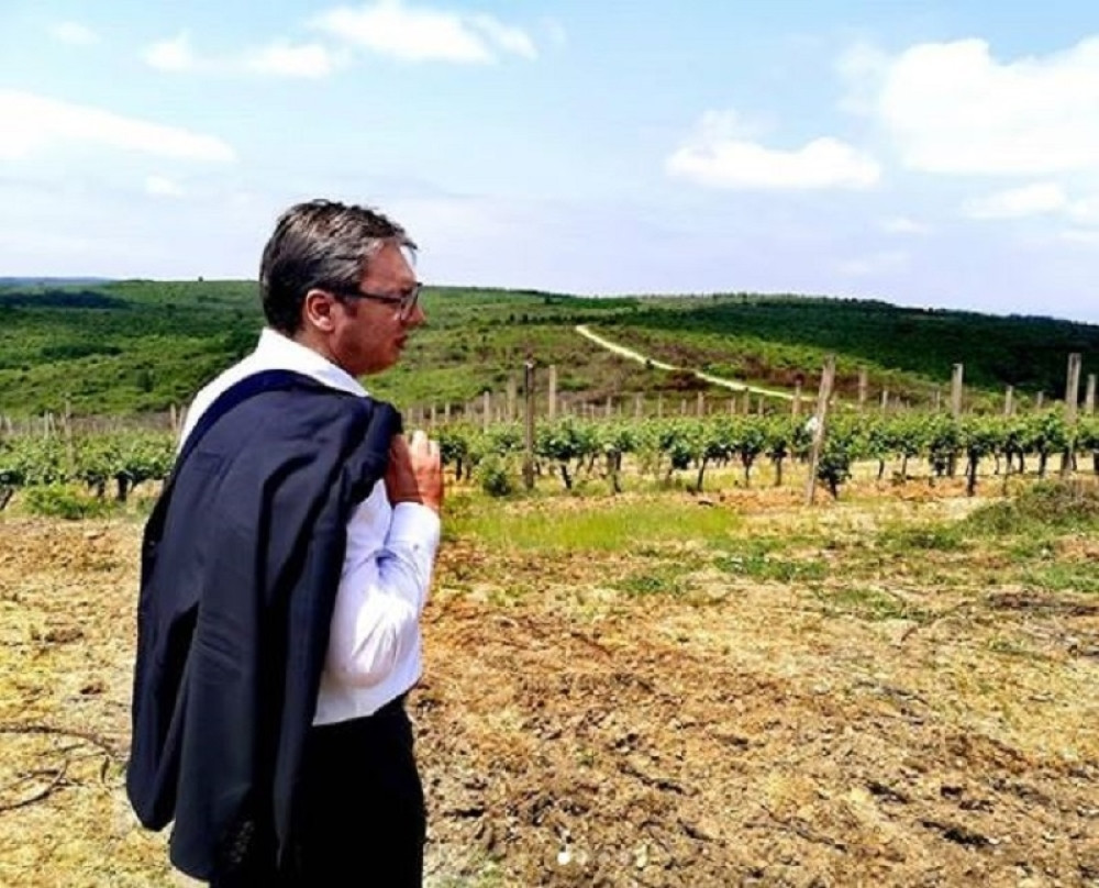 Predsednička kolona se zaustavila na putu do Prokuplja, Vučić izašao, skinuo sako i nije mogao da odvoji pogled od prizora koji je ugledao (FOTO)